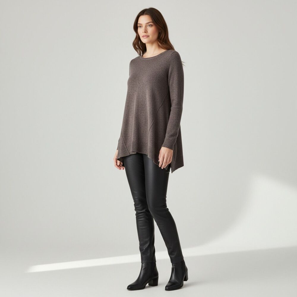 Philosophy Dane Lewis Cashmere Brown A-Line Tunic Sweater Medium M